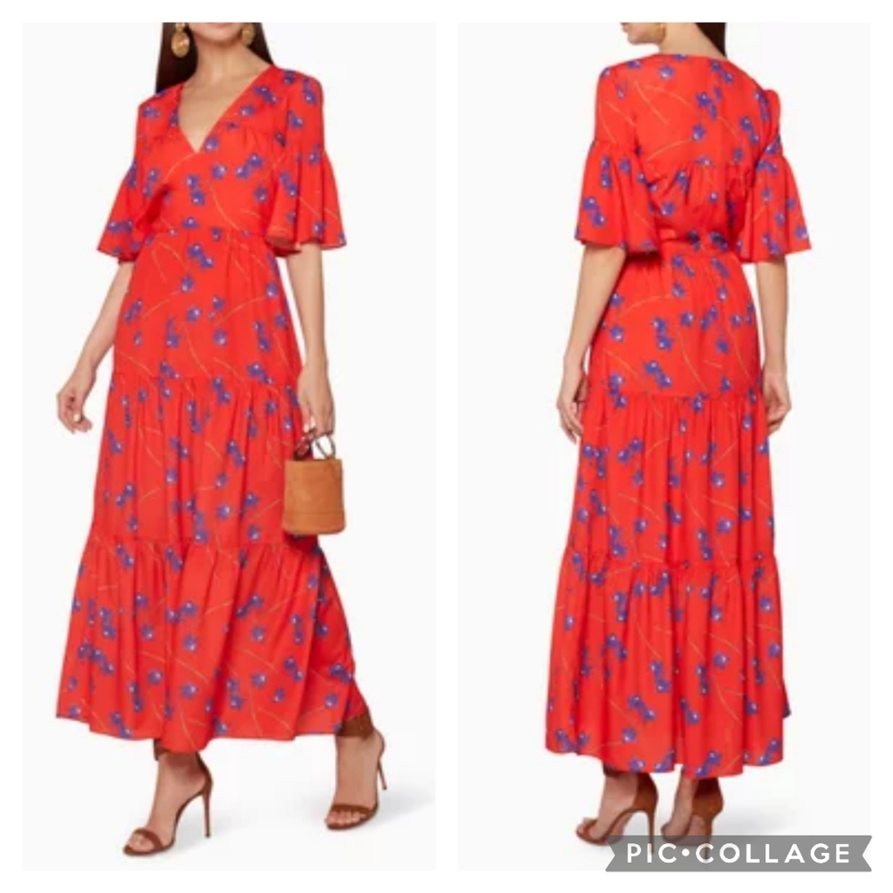 Borgo De Nor Teodora Orchid Print Maxi Dress